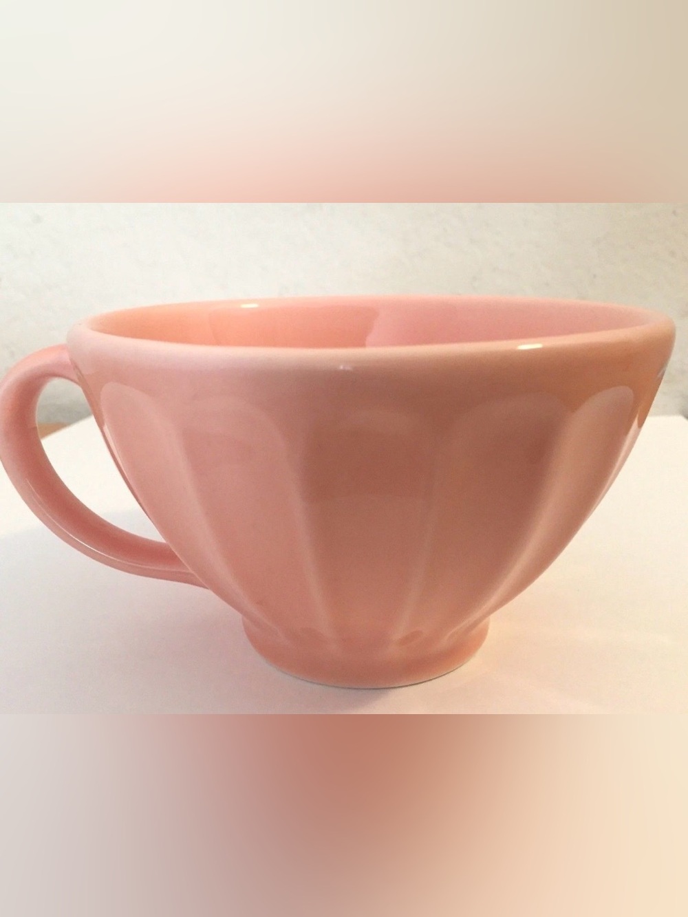 Pink Ceramic Cup - Scalloped Design